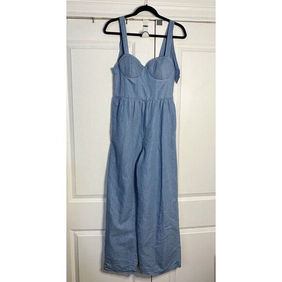 Band of the Free Jumpsuit Womens Small Blue Sweetheart Neckline Wide Leg Blue - Picture 12 of 12